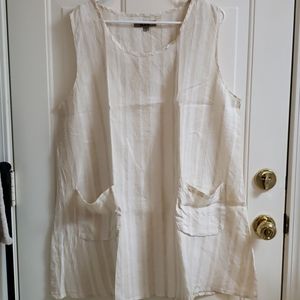 Flax Cream/Beige Linen striped tunic